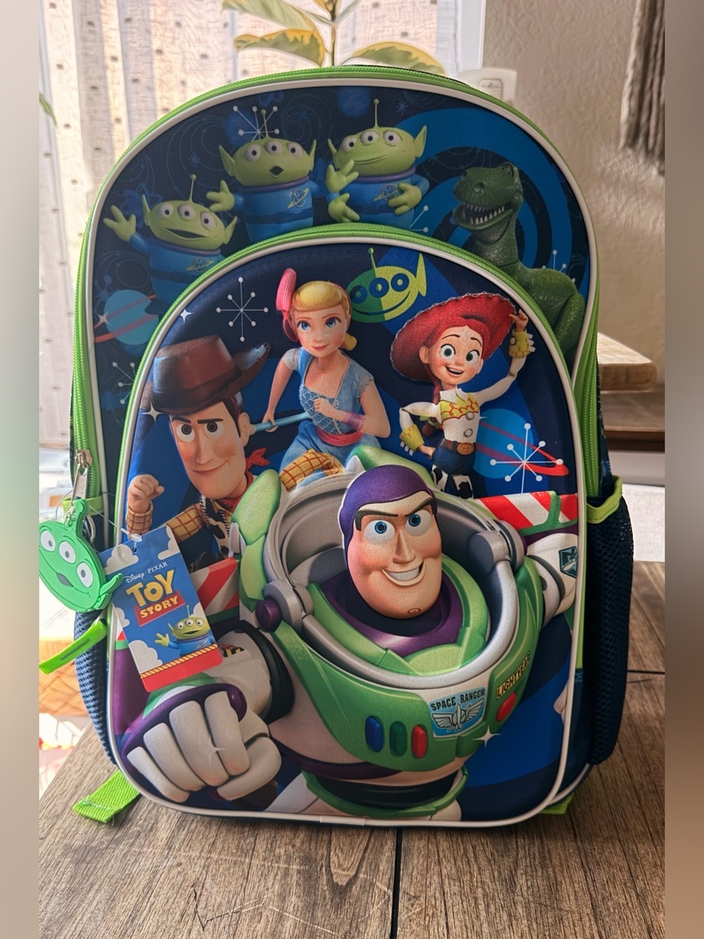 Disney Toy Story Kids Backpack 3D
with Buzz Lightyear, Woody & Jessie - Blue/Gr